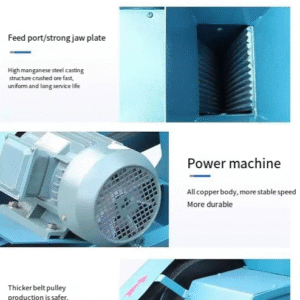 Jaw crusher with negative suspension 10060, adjustable particle size for ore sampling, coarse crushing and crushing machine - Image 4