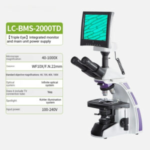 Biological microscope with large field of view eyepiece and CTV professional optical high-definition sperm mite microscope - Image 4