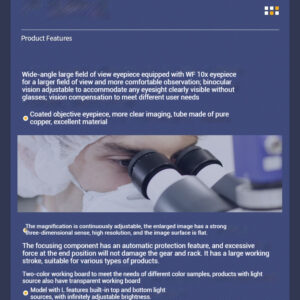 Stereoscopic microscope, binocular high-definition continuous multiple zoom LED light, motherboard welding, mobile phone maintenance