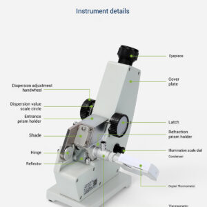 Abbe refractometer laboratory sugar concentration analyzer 2WAJ monocular refractive index Abbe refractometer - Image 5