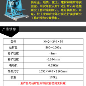 Lichen Cone Ball Mill XMQ Φ 24090 Laboratory Small Ball Mill Laboratory Fine Grinding of Ore - Image 3