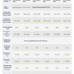 Stainless steel reaction kettle laboratory hydrothermal synthesis explosion-proof high temperature and high pressure dissolution tank PTFE lining - Image 3