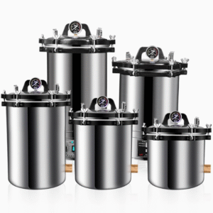 Stainless steel portable high-pressure steam sterilization pot, small disinfection pot, vertical sterilizer pot