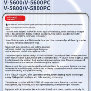 Visible UV spectrophotometer laboratory dual beam spectrometer V-5000 - Image 7