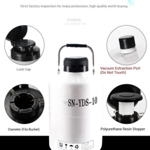 10 liter liquid nitrogen tank for laboratory storage, portable transportation, small liquid nitrogen barrel