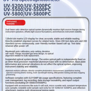 Visible UV spectrophotometer laboratory dual beam spectrometer V-5000 - Image 10
