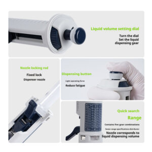 Continuous manual distributor, laboratory distributor, liquid dispenser, pipette, 10 μ L-5mL - Image 4