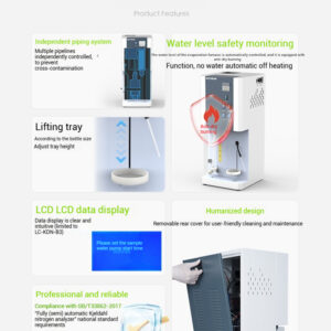 Fully automatic Kjeldahl nitrogen analyzer distillation device - Image 4
