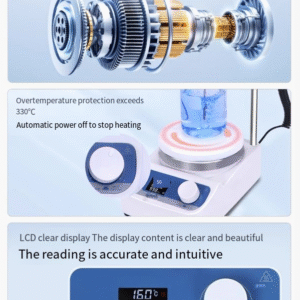 Magnetic stirrer, laboratory digital display constant temperature multi-connected stirrer, mini heating, large capacity stirring - Image 3